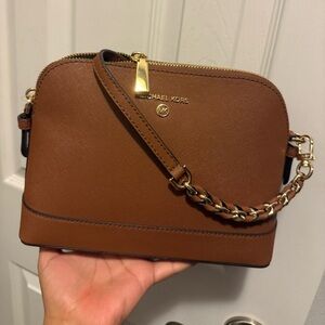 Michael Kors Tan Crossbody Bag with Gold Accents